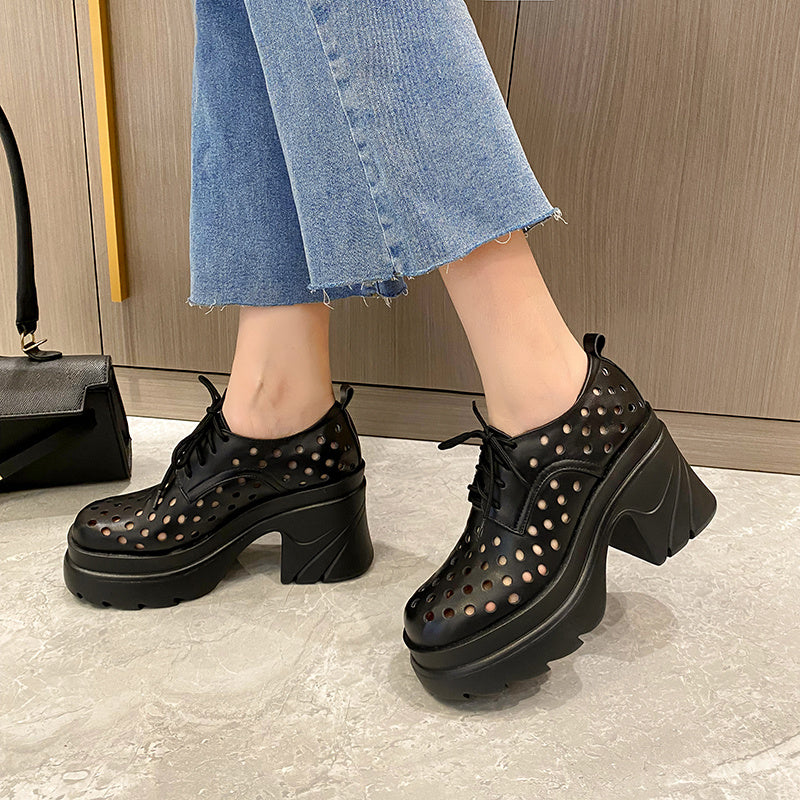 Women Leather Waterproof Platform Fashion Shoes