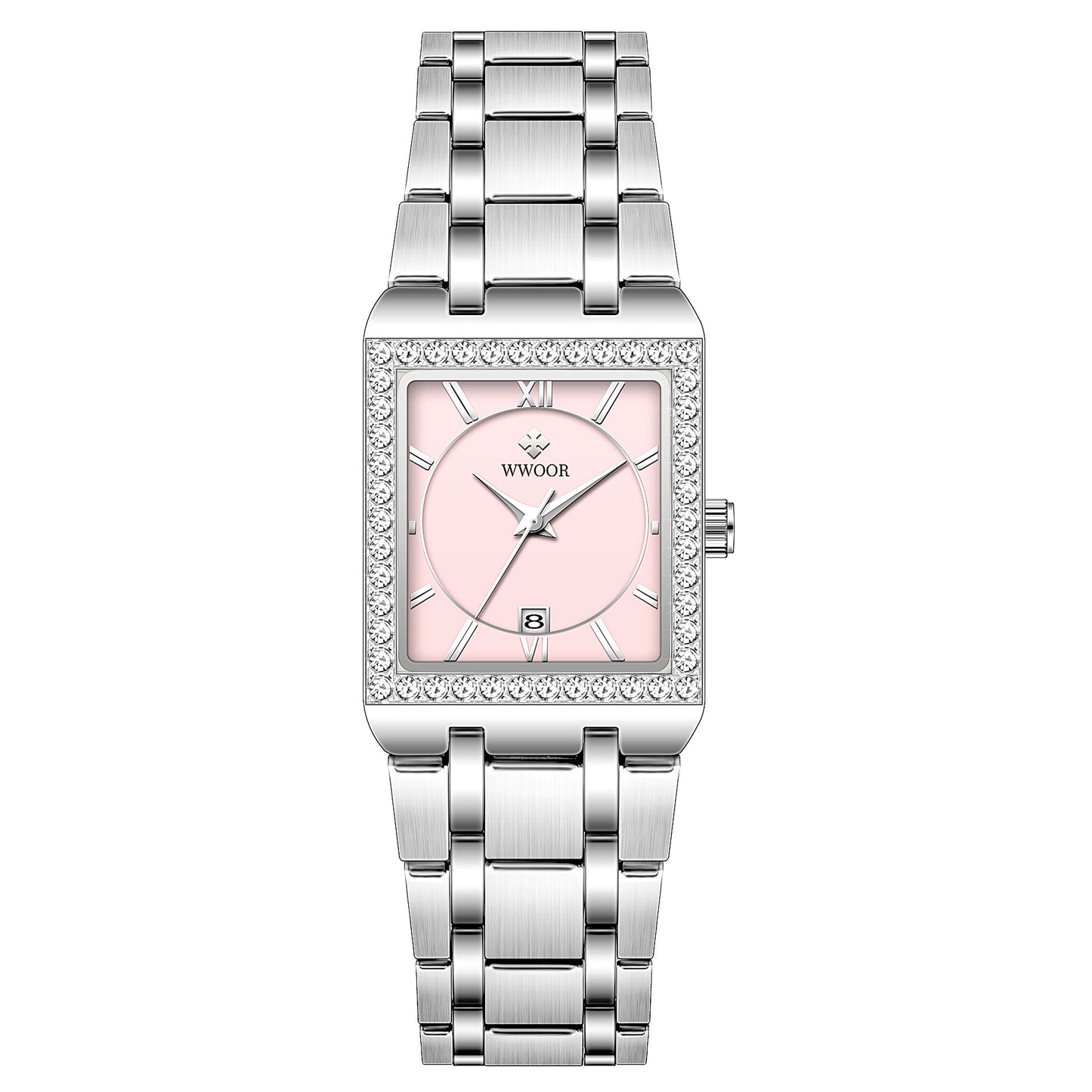 Grip Love Belt Diamond Waterproof Square Steel Band Quartz Women's Watch