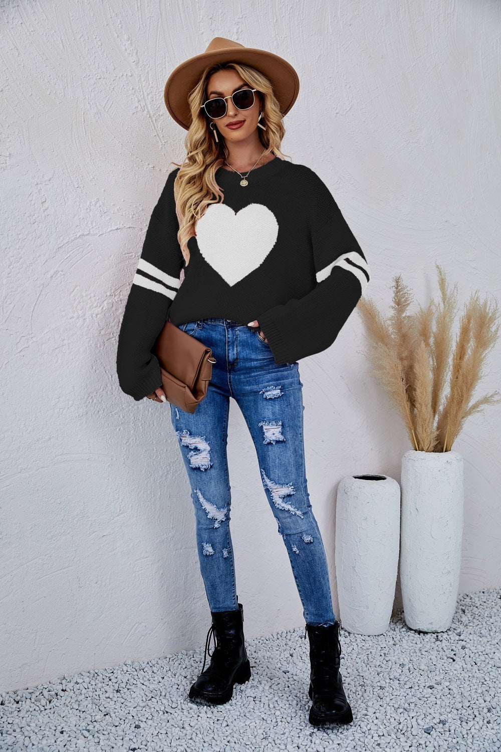 Women's Pullover Long Sleeve Love Sweater