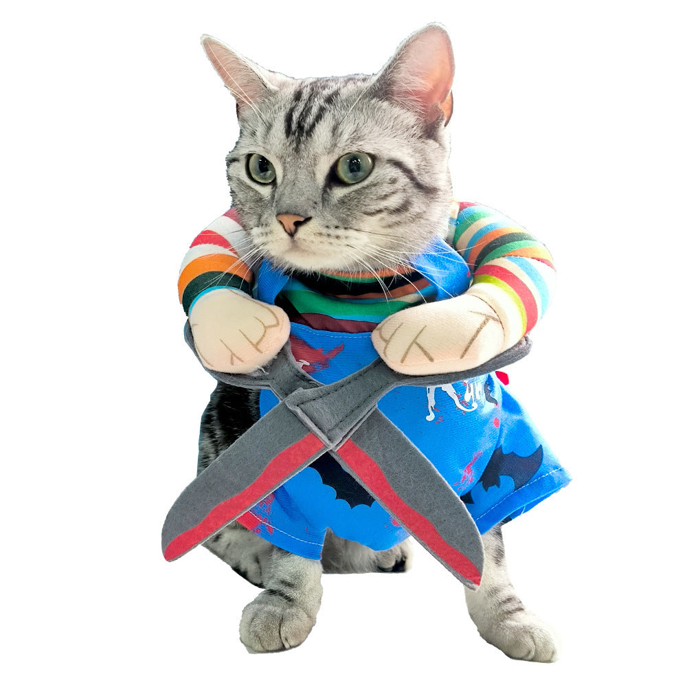 Pet Halloween Costume Cat Funny Outfit With Adjustable Straps Scissor-Shaped Suit Cosplay Halloween Christmas Clothes For Dogs