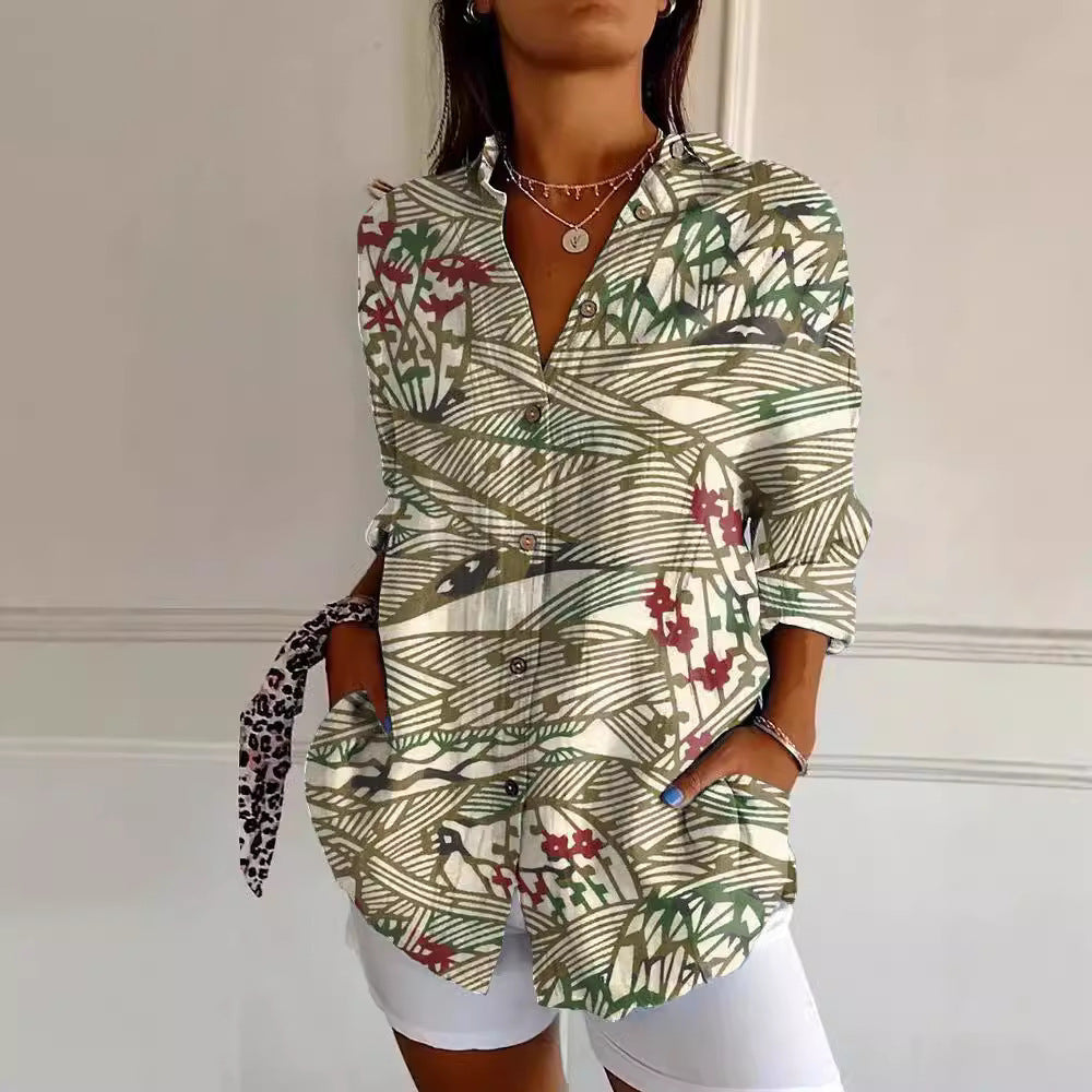 Women's Summer Animal Pattern Printed Shirt