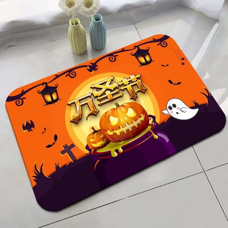 Halloween Bathroom Absorbent Non-slip Mat Entry Door Carpet