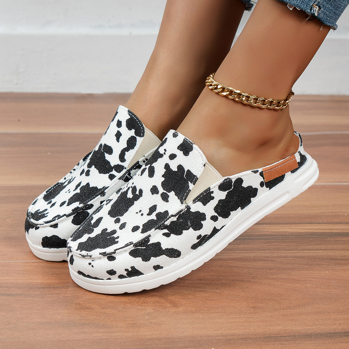 Women's Leopard Print Semi-support Slip-on Shoes