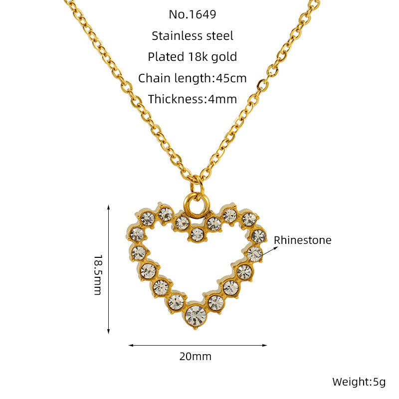 Titanium Steel Love Necklace Female Design Diamond