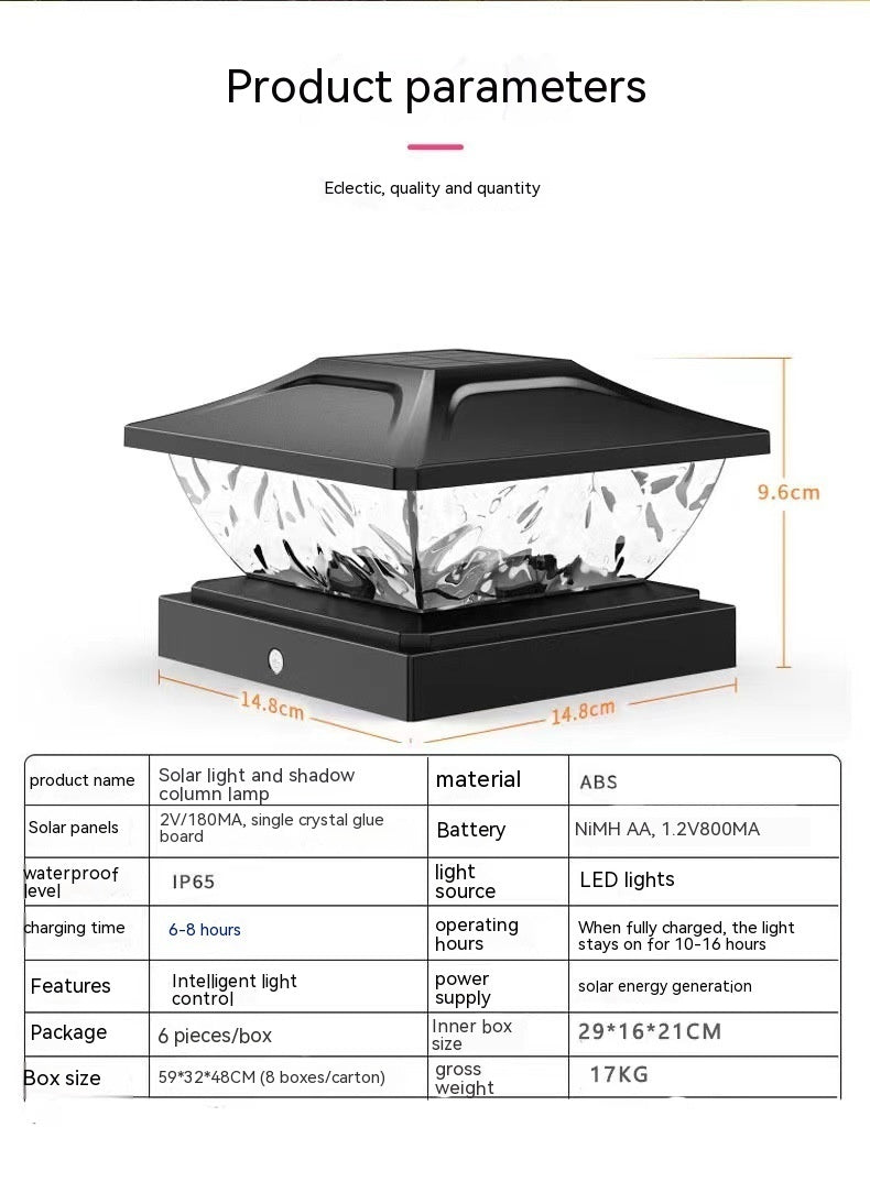 Solar Pillar Lamp Outdoor Waterproof