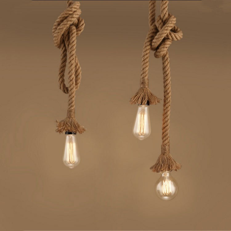 Coffee Shop Bar Hemp Rope Pendant Lamp