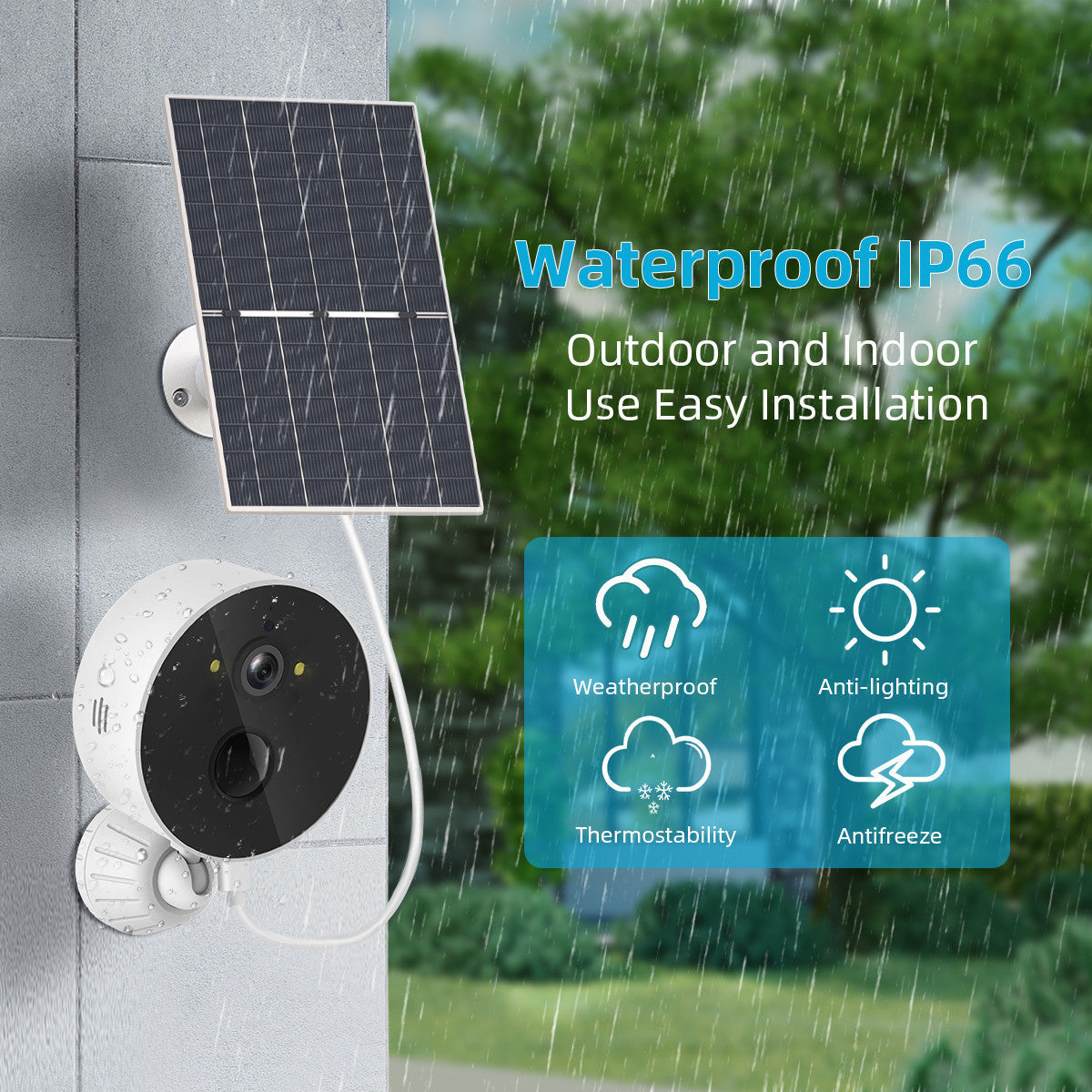 Solar Cell Monitoring Camera Outdoor Low Power Consumption